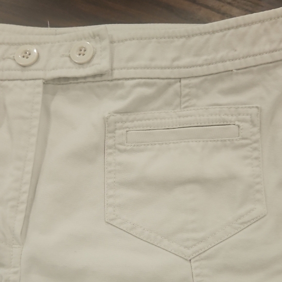 LOFT White Bermuda Shorts Casual Cotton Blend - Picture 3 of 4